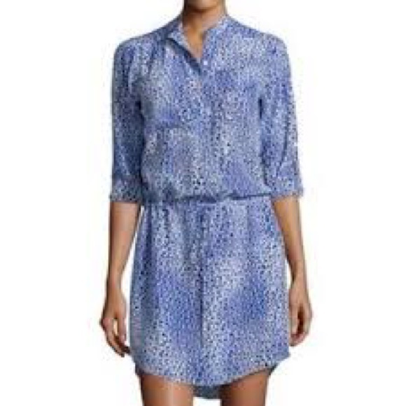 Rebecca Taylor Indigo and Cream Abstract Blouse - Picture 1 of 4